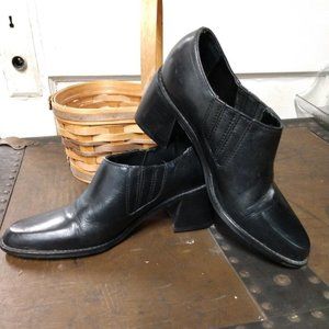 Bass Black Ankle Booties Absolute Slip On Heel 5M Bass